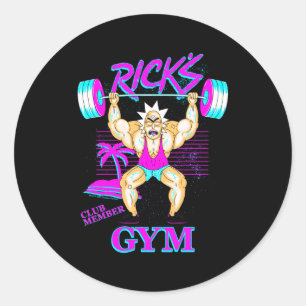 Rick And Morty Ricks Gym Club Member Classic Round Sticker