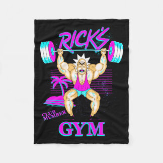 Rick And Morty Ricks Gym Club Member Fleece Blanket