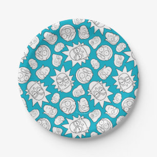 RICK AND MORTY™   Smith Family Head Pattern Paper Plate