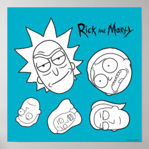RICK AND MORTY™ Smith Family Head Pattern Poster