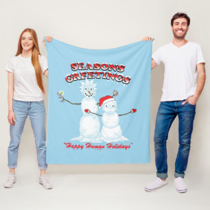 Rick and Morty   Snowmen Season's Greetings Fleece Blanket
