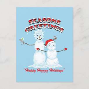 Rick and Morty   Snowmen Season's Greetings Holiday Postcard