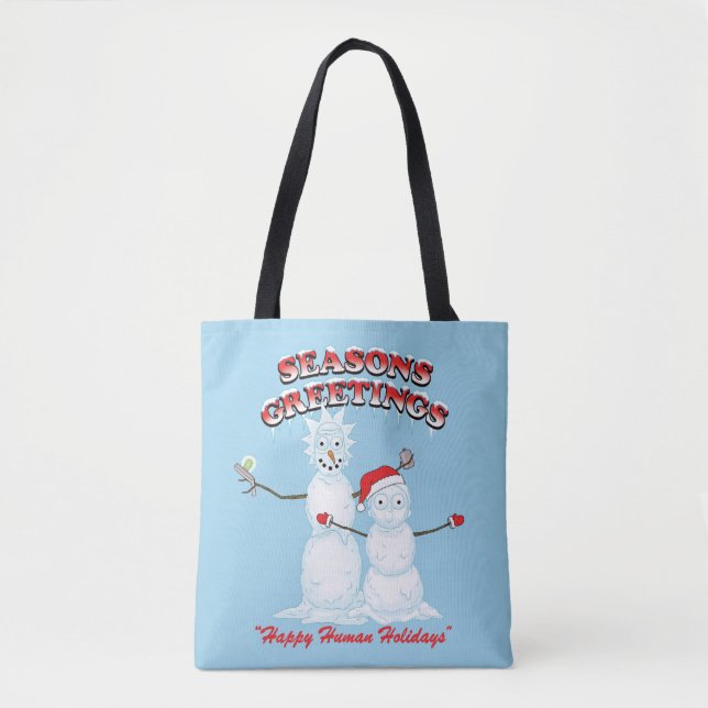 Rick and Morty | Snowmen Season's Greetings Tote Bag (Front)