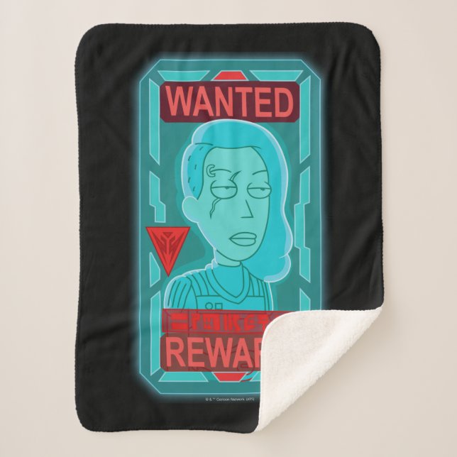 RICK AND MORTY™ | Space Beth Wanted Poster Sherpa Blanket (Front)