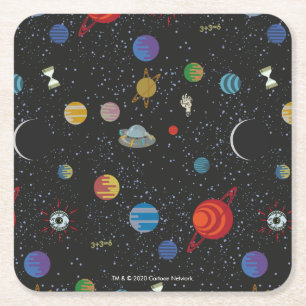 RICK AND MORTY™   Space Pattern Square Paper Coaster