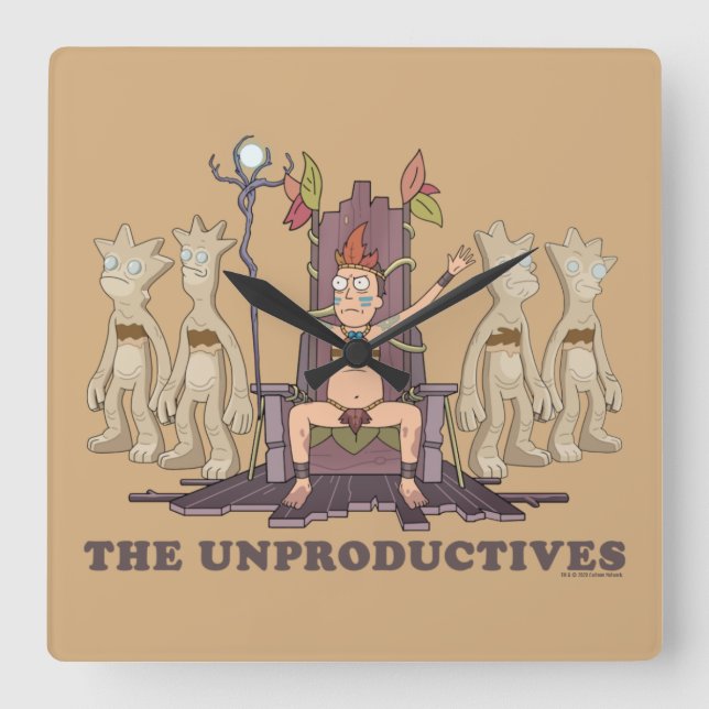 RICK AND MORTY™ | The Unproductives Square Wall Clock (Front)
