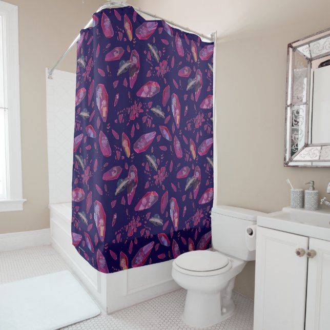 Rick and Morty Time Crystal Pattern Shower Curtain (In Situ)