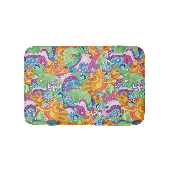 Rick Apocalypse Party Alien Pattern Bath Mat (Front)