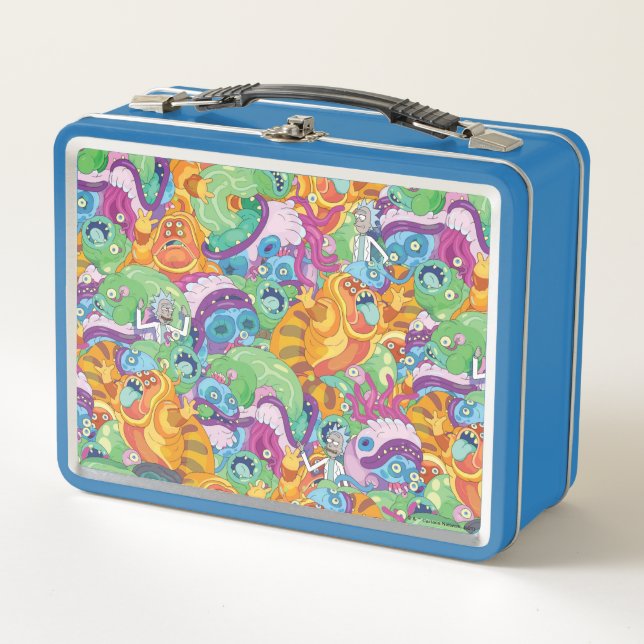 Rick Apocalypse Party Alien Pattern Metal Lunch Box (Front)
