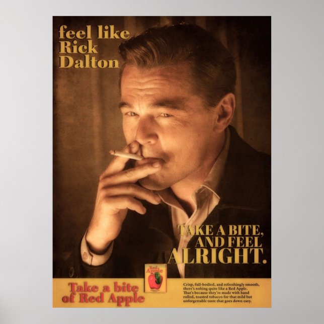 Rick Dalton Red Apple Ad Poster (Front)