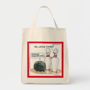 Rick London Cartoons Funny Bowling Comic Tote Bag