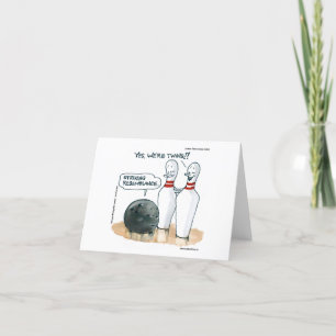 Rick London Cartoons Funny Bowling  Thank You Card