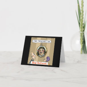 Rick London Cartoons Funny Descartes Clock Thank You Card
