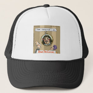 Rick London Cartoons Funny Descartes Clock Trucker Hat