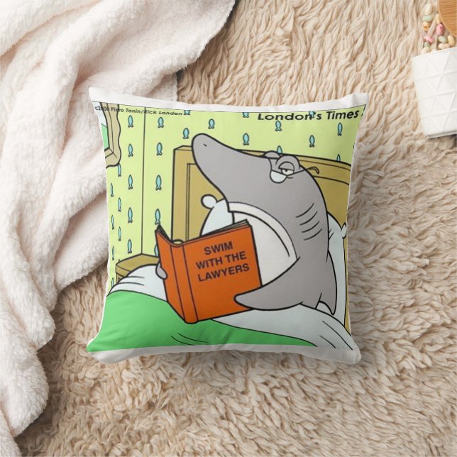 Rick London Comic Lawyer Shark Funny Cushion (Blanket)