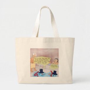 Rick London Comic Snowman Funny Gifts Large Tote Bag
