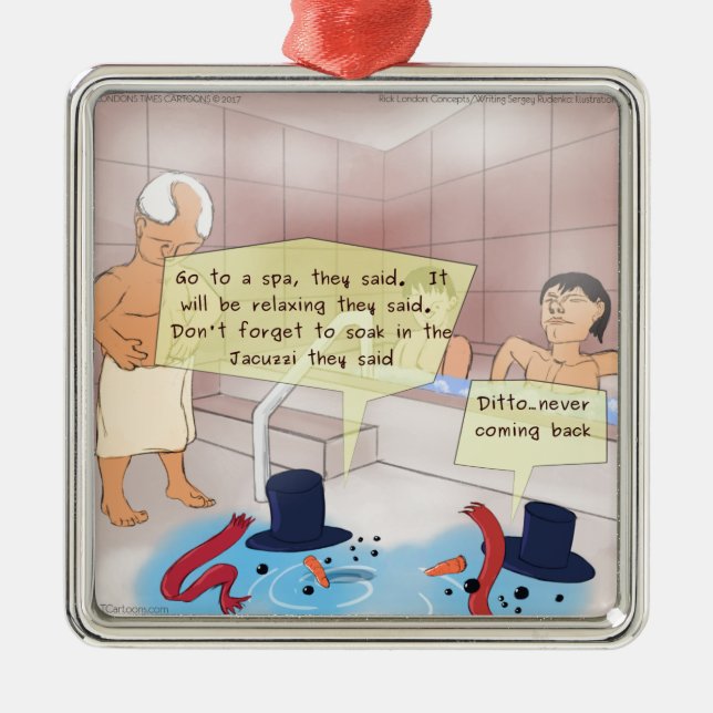 Rick London Comic Snowman Funny Gifts Metal Tree Decoration (Front)