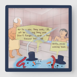 Rick London Comic Snowman Square Wall Clock