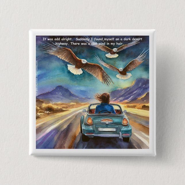 Rick London Driving In The Dark Funny Comic  15 Cm Square Badge (Front)