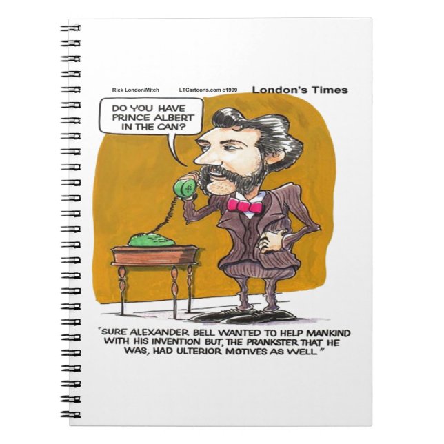 Rick London Funny Alexander Bell Phone Prank Notebook (Front)