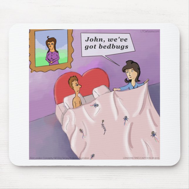Rick London Funny Bedbugs Cartoon Mouse Pad (Front)