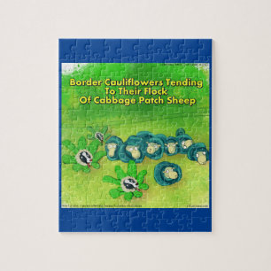 Rick London Funny Border Collie Flower Comic  Jigsaw Puzzle