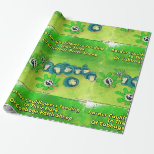 Rick London Funny Border Collie Flower Comic Wrapping Paper