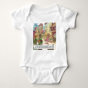Rick London Funny Cats Vs Dogs Cartoon Baby Bodysuit