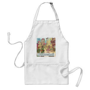 Rick London Funny Cats Vs Dogs Cartoon Standard Apron