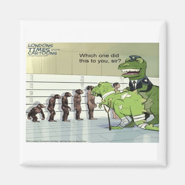 Rick London Funny Dinosaur Police Lineup  Magnet (Front)