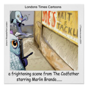 Rick London Funny Fish Mafia Poster