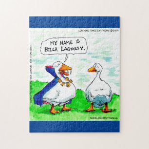 Rick London Funny Goose Vampire Wearing Bells  Jigsaw Puzzle