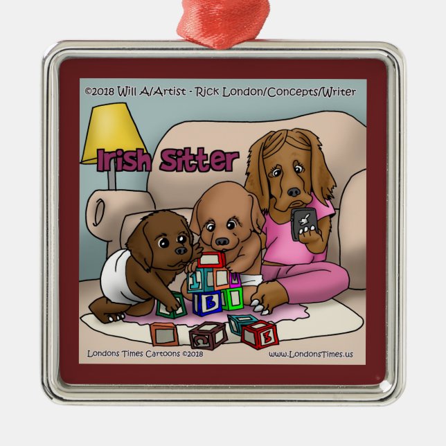Rick London Funny Irish Setter Ornament (Front)