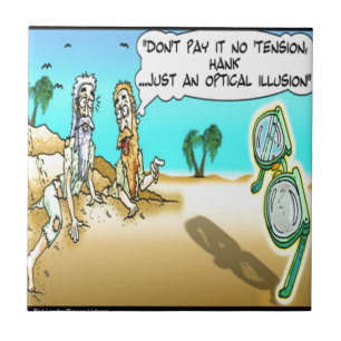 Rick London Funny Optical Optometrist Illusion Ceramic Tile