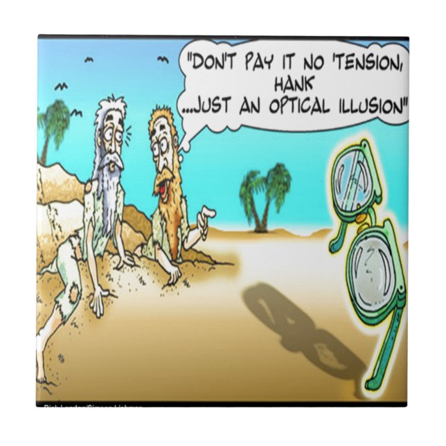 Rick London Funny Optical Optometrist Illusion Ceramic Tile (Front)