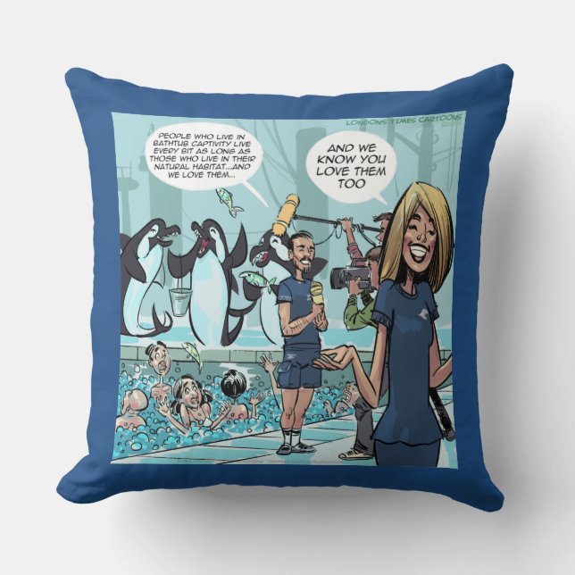 Rick London Funny Orca Revenge Jumbo Cotton Pillow (Front)