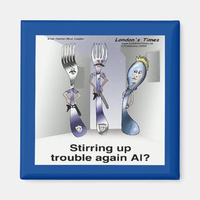 Rick London Funny Silverware Police  Magnet (Front)