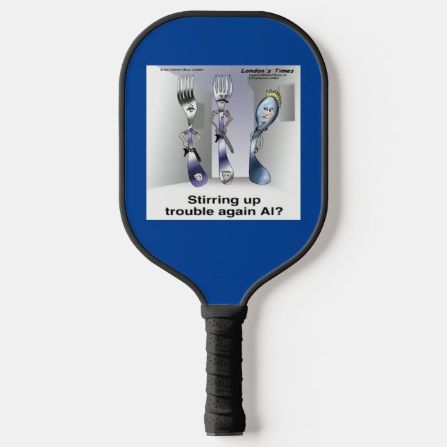 Rick London Funny Silverware Police Pickleball Paddle (Front)