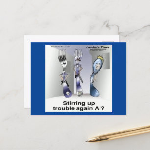 Rick London Funny Silverware Police  Postcard