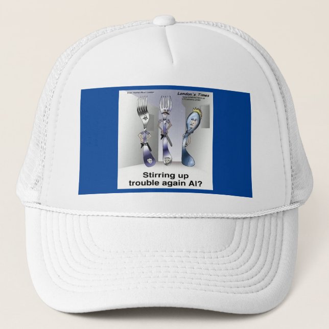 Rick London Funny Silverware Police  Trucker Hat (Front)