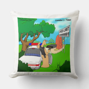 Rick London Funny Traffic Cop Throw Pillow