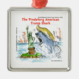 Rick London Funny Trump Shark Metal Tree Decoration