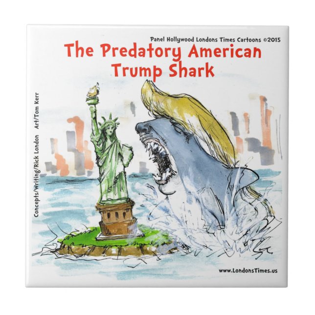 Rick London Funny Trump Shark Tile (Front)