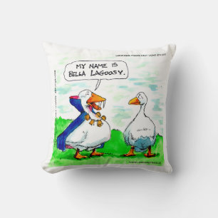 Rick London Funny Vampire Goose Wearing Bells  Cushion