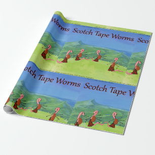 Rick London Funny Worms Of Scotland Comic Wrapping Paper