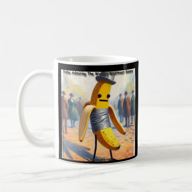 Rick London Hilarious Duct-Taped Banana Comic  Coffee Mug (Left)