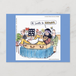 Rick London Old Hippie Funeral Funny Comic Postcard