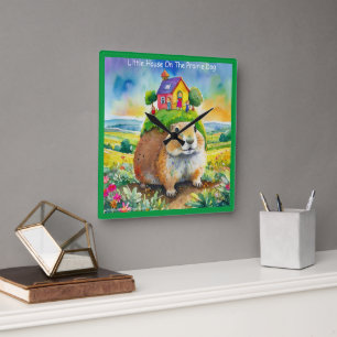 Rick London Prairie Dog Life Comic Square Wall Clock