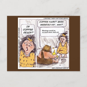 Rick London Prehistoric Coffee Funny Cartoon Postcard