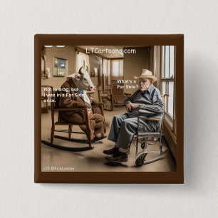 Rick London Retired Far Side Cow Likes To Brag  15 Cm Square Badge